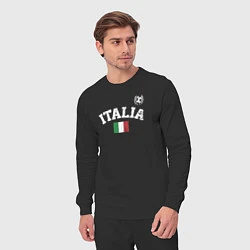 Костюм хлопковый мужской Футбол Италия, цвет: черный — фото 2