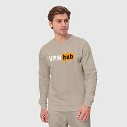 Костюм хлопковый мужской VPNHUB ДЛЯ ВЗРОСЛЫХ, цвет: миндальный — фото 2