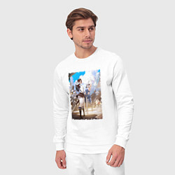 Костюм хлопковый мужской Герои Ла2 на борту, цвет: белый — фото 2