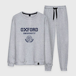 Костюм хлопковый мужской Оксфорд - логотип университета, цвет: меланж
