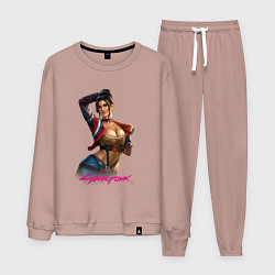 Костюм хлопковый мужской Sexy Panam Cyberpunk2077 18, цвет: пыльно-розовый