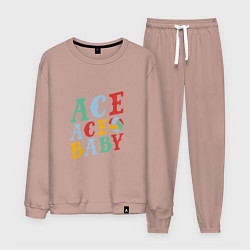 Костюм хлопковый мужской Ace Ace Baby, цвет: пыльно-розовый