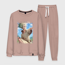 Костюм хлопковый мужской Радостный Сэнку, цвет: пыльно-розовый