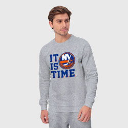 Костюм хлопковый мужской It Is New York Islanders Time Нью Йорк Айлендерс, цвет: меланж — фото 2