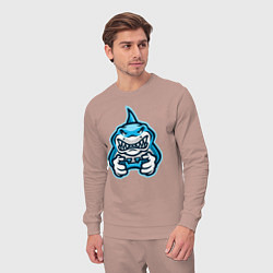 Костюм хлопковый мужской Shark player, цвет: пыльно-розовый — фото 2