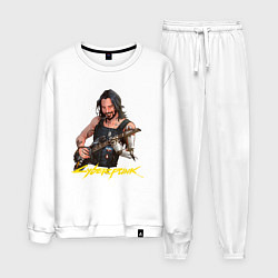 Костюм хлопковый мужской Джонни Cyberpunk2077 Johnny с гитарой, цвет: белый