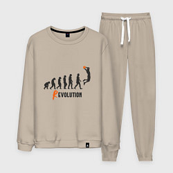 Костюм хлопковый мужской Баскетбольная революция, цвет: миндальный