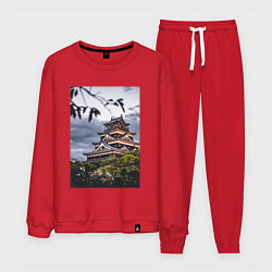Костюм хлопковый мужской Старинный Замок В Японии, цвет: красный