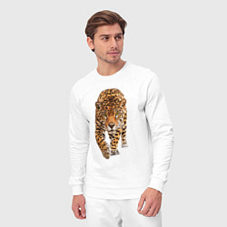 Костюм хлопковый мужской Бесстрашный ягуар, цвет: белый — фото 2