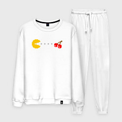 Костюм хлопковый мужской Pac-man 8bit, цвет: белый