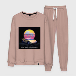 Костюм хлопковый мужской Stay Rad, Stay Retro Retrowave, цвет: пыльно-розовый