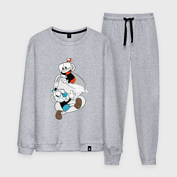 Костюм хлопковый мужской Чашки Cuphead, цвет: меланж
