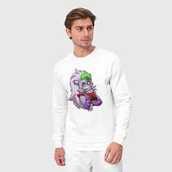 Костюм хлопковый мужской Five Nights at Freddys Security Breach - Волчица Р, цвет: белый — фото 2