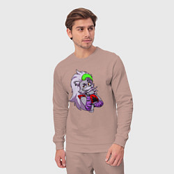Костюм хлопковый мужской Five Nights at Freddys Security Breach - Волчица Р, цвет: пыльно-розовый — фото 2