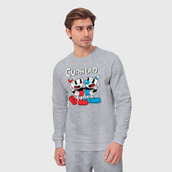 Костюм хлопковый мужской Cuphead Чашечки, цвет: меланж — фото 2