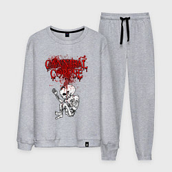 Костюм хлопковый мужской Cannibal Corpse skeleton, цвет: меланж