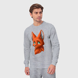 Костюм хлопковый мужской Милая лисичка Cute fox, цвет: меланж — фото 2