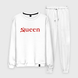 Костюм хлопковый мужской Queen Серп и Молот Надпись, цвет: белый