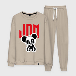 Костюм хлопковый мужской JDM Panda Japan, цвет: миндальный