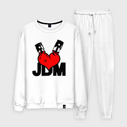Костюм хлопковый мужской JDM Heart Piston Japan, цвет: белый