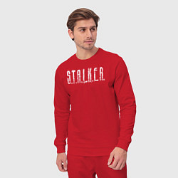 Костюм хлопковый мужской S T A L K E R - Logo, цвет: красный — фото 2