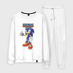 Костюм хлопковый мужской Sonic Hedgehog Video game!, цвет: белый