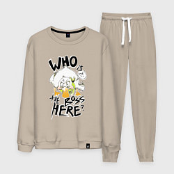 Костюм хлопковый мужской Утка босс, цвет: миндальный