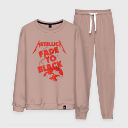 Костюм хлопковый мужской Metallica Fade To Black Rock Art, цвет: пыльно-розовый