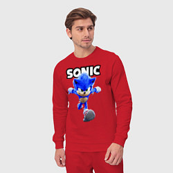 Костюм хлопковый мужской Sonic the Hedgehog 2022, цвет: красный — фото 2