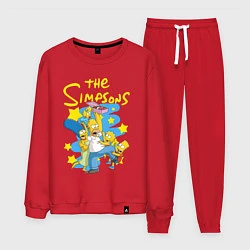 Костюм хлопковый мужской The SimpsonsСемейка Симпсонов, цвет: красный