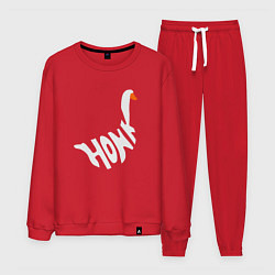 Костюм хлопковый мужской Honk White Гусь Белый, цвет: красный