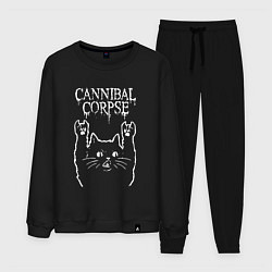 Костюм хлопковый мужской Cannibal Corpse Рок кот, цвет: черный