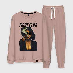 Костюм хлопковый мужской Fight Club - Marla Singer, цвет: пыльно-розовый