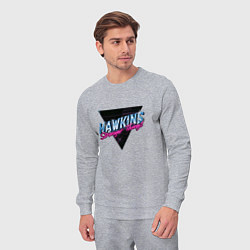 Костюм хлопковый мужской Hakwins Stranger Things Retrowave Neon, цвет: меланж — фото 2