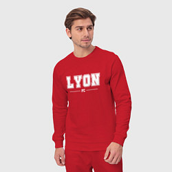 Костюм хлопковый мужской Lyon Football Club Классика, цвет: красный — фото 2
