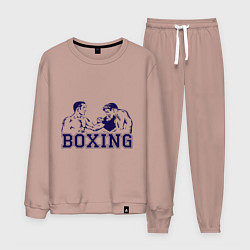 Костюм хлопковый мужской Бокс Boxing is cool, цвет: пыльно-розовый