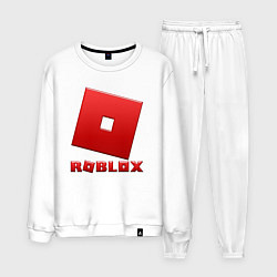 Костюм хлопковый мужской ROBLOX логотип красный градиент, цвет: белый