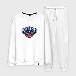 Костюм хлопковый мужской Нью-Орлеан Пеликанс NBA, цвет: белый