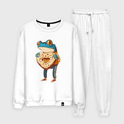 Костюм хлопковый мужской Пряничная лягушка, цвет: белый