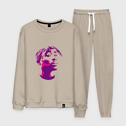 Костюм хлопковый мужской 2pac in pink, цвет: миндальный