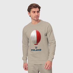 Костюм хлопковый мужской 3d aerostat Polish flag, цвет: миндальный — фото 2