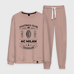 Костюм хлопковый мужской AC Milan: Football Club Number 1 Legendary, цвет: пыльно-розовый