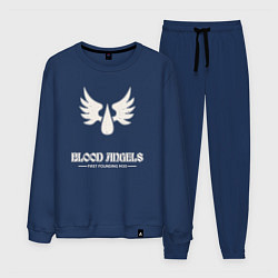 Костюм хлопковый мужской Кровавые ангелы лого винтаж, цвет: тёмно-синий