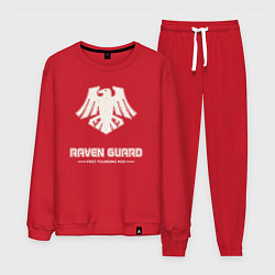 Костюм хлопковый мужской Гвардия ворона лого винтаж, цвет: красный