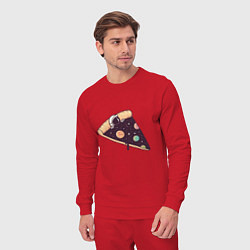 Костюм хлопковый мужской Space - Pizza, цвет: красный — фото 2