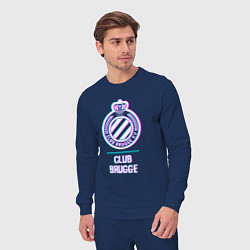 Костюм хлопковый мужской Club Brugge FC в стиле Glitch, цвет: тёмно-синий — фото 2