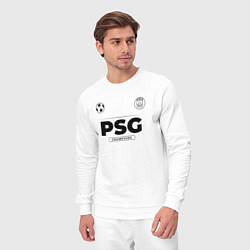 Костюм хлопковый мужской PSG Униформа Чемпионов, цвет: белый — фото 2