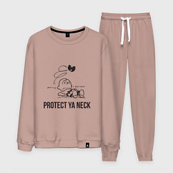 Костюм хлопковый мужской WU Protect Ya Neck, цвет: пыльно-розовый