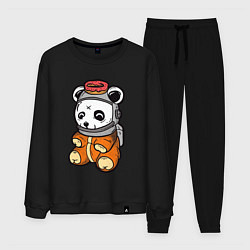 Костюм хлопковый мужской Космо панда, цвет: черный