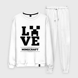 Костюм хлопковый мужской Minecraft love classic, цвет: белый